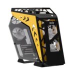 İzoly ARGB Cyberpunk AX9 Black - Yellow 5X12CM Full Glass Oyuncu Bilgisayar Kasası - Görsel 4