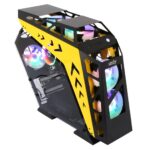 İzoly ARGB Cyberpunk AX9 Black - Yellow 5X12CM Full Glass Oyuncu Bilgisayar Kasası - Görsel 3