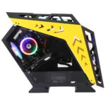 İzoly ARGB Cyberpunk AX9 Black - Yellow 5X12CM Full Glass Oyuncu Bilgisayar Kasası - Görsel 2