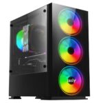 İzoly B706 Cyperpunk Tempered Glass 4X12CM ARGB USB 3.0 500W mATX Gaming Bilgisayar Kasası