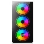 İzoly B706 Cyperpunk Tempered Glass 4X12CM ARGB USB 3.0 500W mATX Gaming Bilgisayar Kasası - Görsel 3